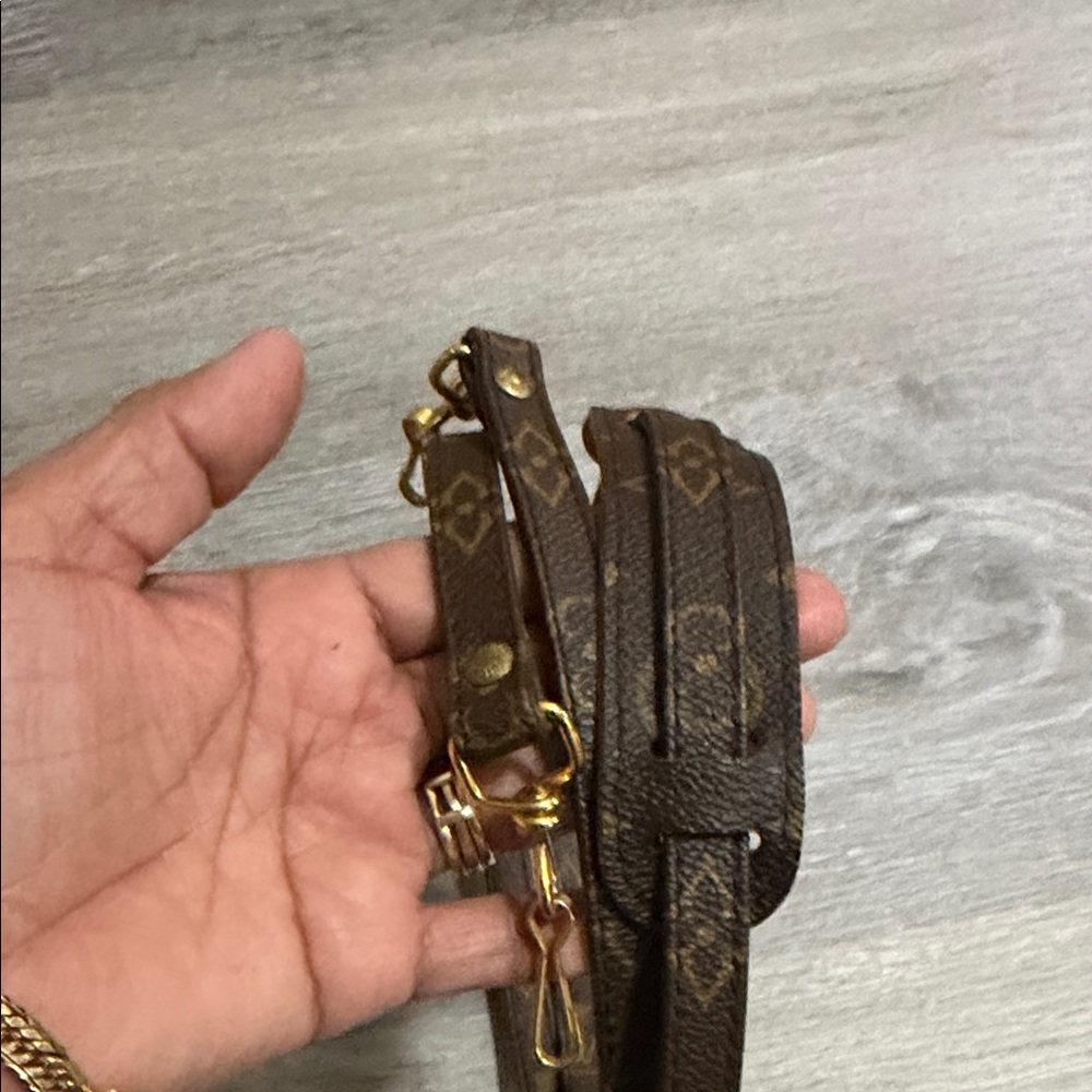Louis Vuitton Brown Monogram Strap with Gold Accents